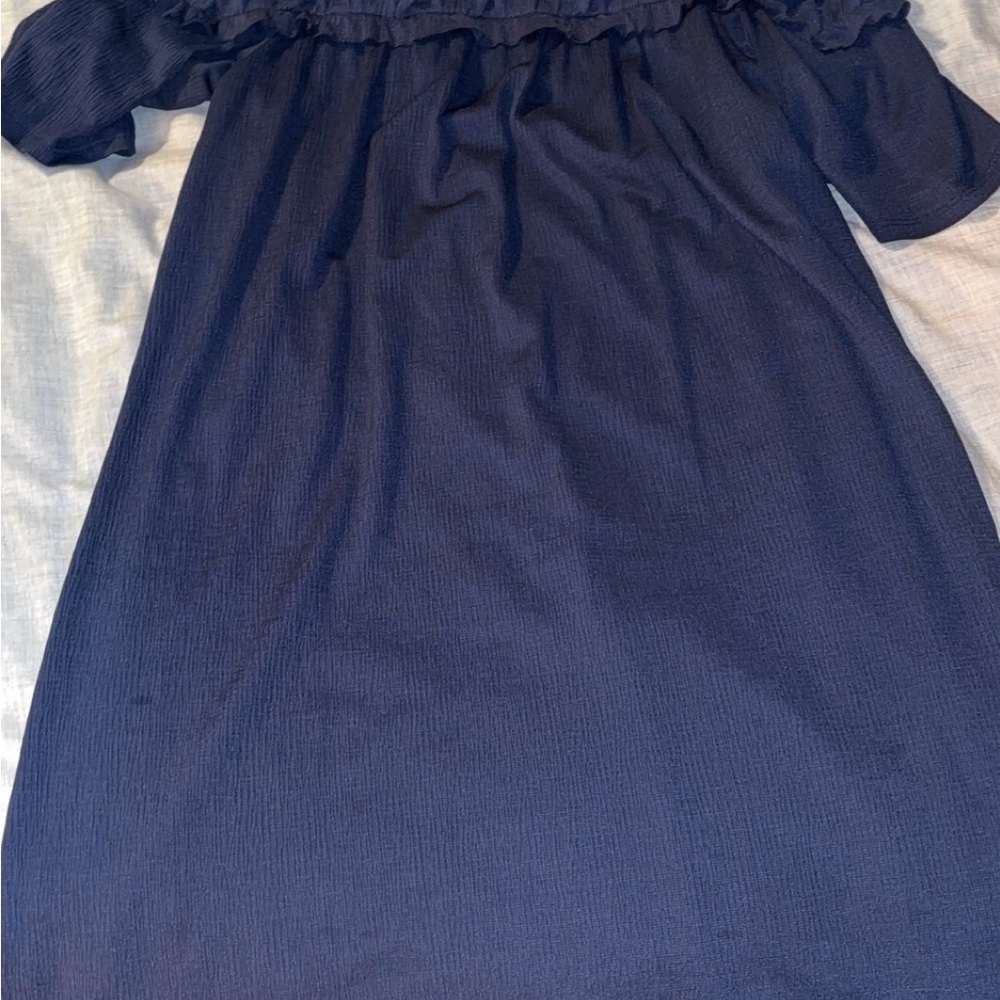 LC Lauren Conrad Navy Blue Off-Shoulder Dress